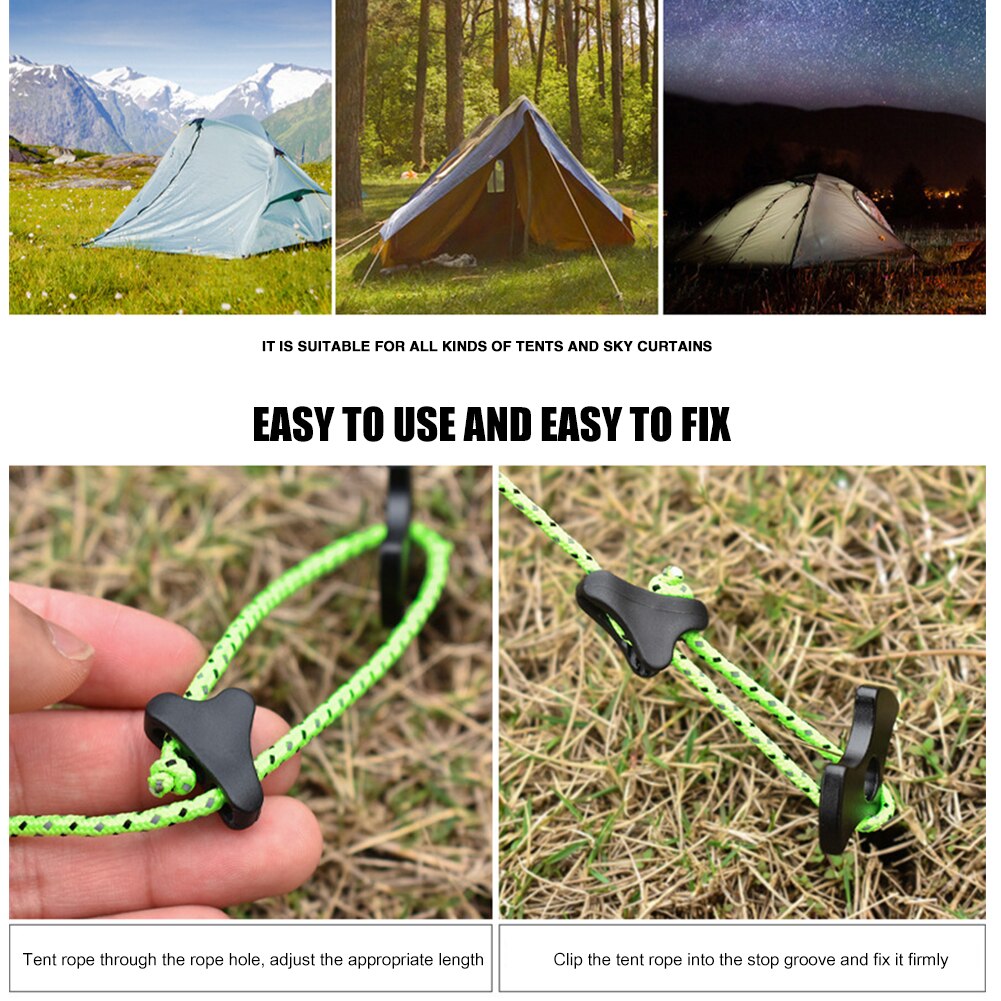 Cheap Goat Tents Camping Tent Rope Buckles Cord Tightener Tools Fastener Adjuster Non Slip Rope Camping Portable Outdoor Elements   